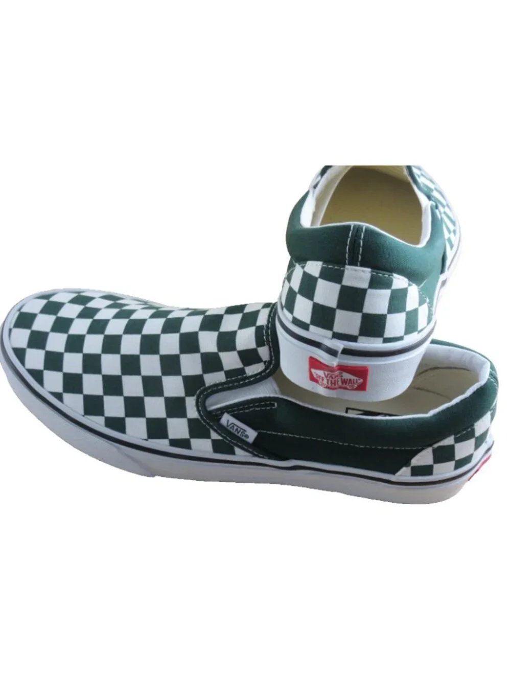 Vans Men's Classic Slip On Color Theory Checkerboard Emerald Green Shoes Size 10